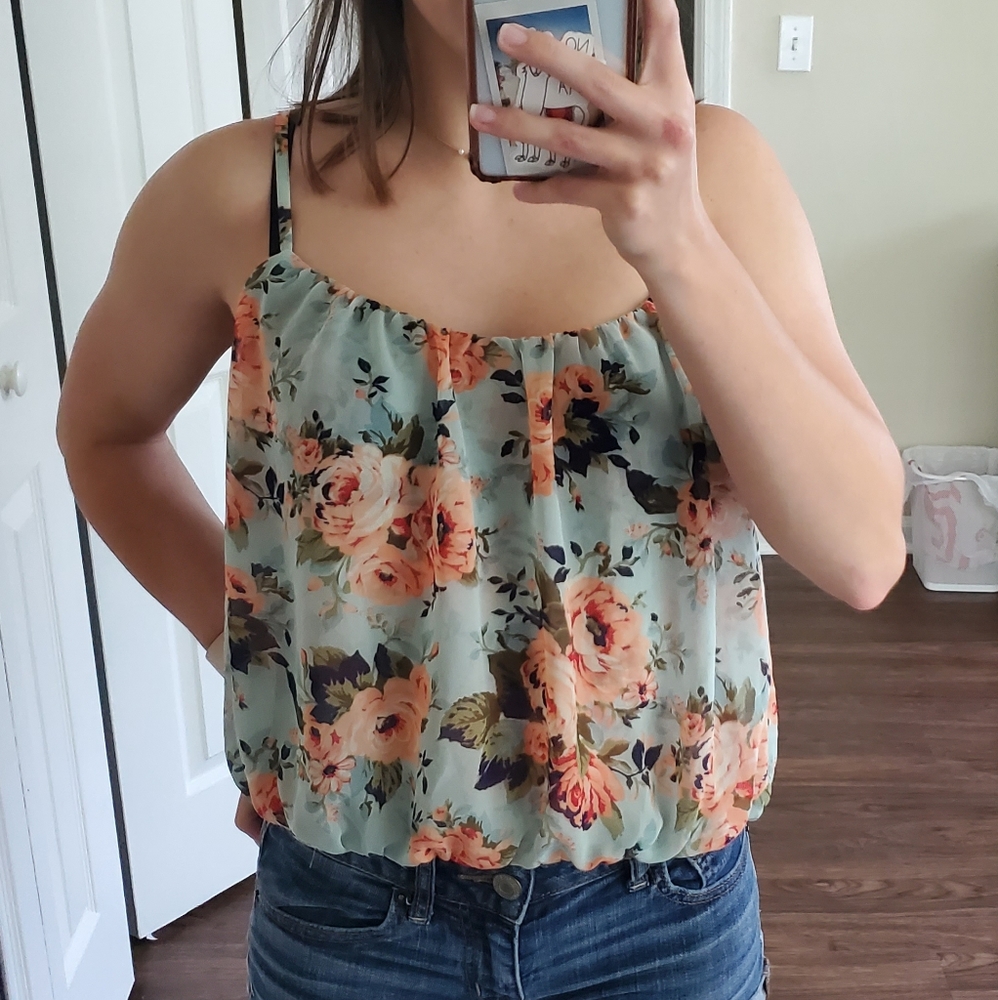 Forever21 Floral Spaghetti Strap Top